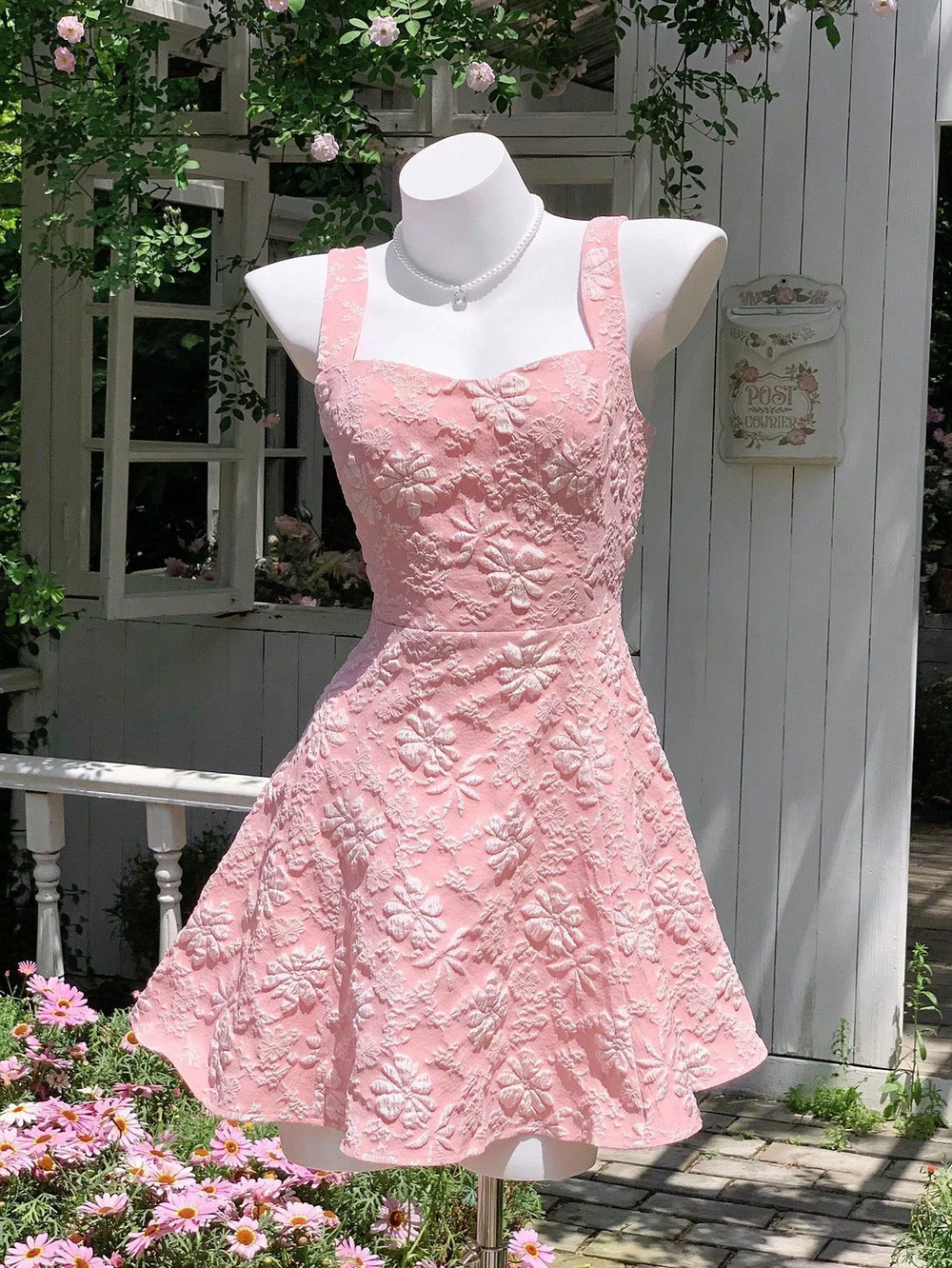 ZARA Sexy Fashion Pink Sweet Bow Backless A Line Spaghetti Strap Dress